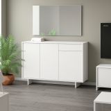 Credenza bianca 134x35x87h cm 3 ante e 1 cassetto - Arius