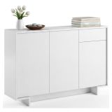 Credenza bianca 134x35x87h cm 3 ante e 1 cassetto - Arius