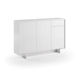 Credenza bianca 134x35x87h cm 3 ante e 1 cassetto - Arius