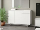 Credenza bianca 134x35x87h cm 3 ante e 1 cassetto - Arius
