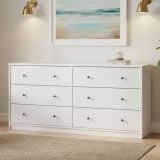 Credenza bianca 143x30x68h cm 6 cassetti - Rick