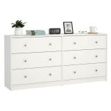 Credenza bianca 143x30x68h cm 6 cassetti - Rick