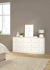 Credenza bianca 143x30x68h cm 6 cassetti - Rick