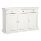 Credenza bianca 143x46x91h cm 3 ante e 3 cassetti - Asola