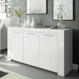 Credenza bianca 144x42x80h cm 3 ante - Amaculi