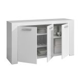 Credenza bianca 144x42x80h cm 3 ante - Amaculi
