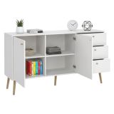 Credenza bianca 147x39x81h cm 2 ante e 3 cassetti - Erina