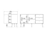 Credenza bianca 147x39x81h cm 2 ante e 3 cassetti - Erina