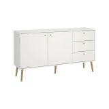 Credenza bianca 147x39x81h cm 2 ante e 3 cassetti - Erina
