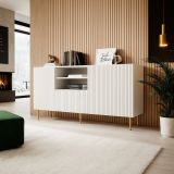 Credenza bianca 150x42x82h cm 2 ante e 1 cassetto - Stornara