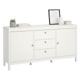 Credenza bianca 151x38x79h cm 2 ante e 3 cassetti - Whitney