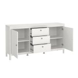 Credenza bianca 151x38x79h cm 2 ante e 3 cassetti - Whitney