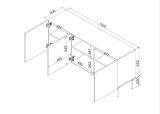 Credenza bianca 151x40x75h cm 3 ante - Vigasio