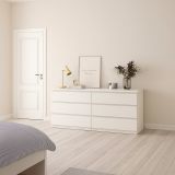 Credenza bianca 153x50x70h cm 6 cassetti - Abacadabra