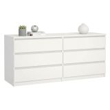Credenza bianca 153x50x70h cm 6 cassetti - Abacadabra
