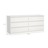 Credenza bianca 153x50x70h cm 6 cassetti - Abacadabra