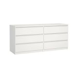Credenza bianca 153x50x70h cm 6 cassetti - Abacadabra