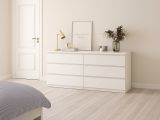 Credenza bianca 153x50x70h cm 6 cassetti - Abacadabra