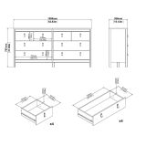 Credenza bianca 159x38x79h cm 8 cassetti - Wendy