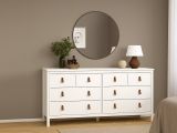 Credenza bianca 159x38x79h cm 8 cassetti - Wendy