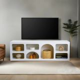 Credenza bianca 160x38x51h cm 7 vani - Arsenio