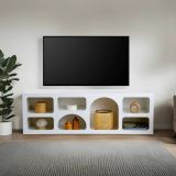 Credenza bianca 160x38x51h cm 7 vani - Arsenio