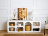Credenza bianca 160x38x51h cm 7 vani - Arsenio