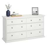 Credenza bianca 163x51x88h cm 6 cassetti - Hibaru