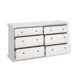 Credenza bianca 163x51x88h cm 6 cassetti - Hibaru