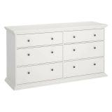 Credenza bianca 163x51x88h cm 6 cassetti - Hibaru