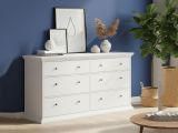 Credenza bianca 163x51x88h cm 6 cassetti - Hibaru