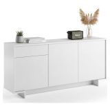 Credenza bianca 170x42x78h cm 3 ante e 1 cassetto - Aronne