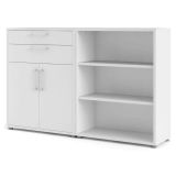 Credenza bianca 178x40x113h cm 2 ante e 2 cassetti - Albinea