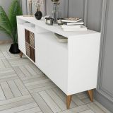 Credenza bianca 180x35x78h cm 4 ante - Benjamin