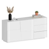 Credenza bianca 180x44x86h cm 2 ante e 3 cassetti - Avelignese