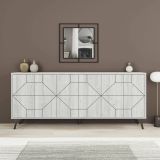 Credenza bianca 184x35x77h cm 4 ante - Earl