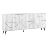 Credenza bianca 184x35x77h cm 4 ante - Earl