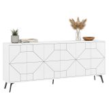 Credenza bianca 184x35x77h cm 6 ante - Africo