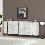 Credenza bianca 184x35x77h cm 6 ante - Africo