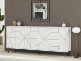 Credenza bianca 184x35x77h cm 6 ante - Africo
