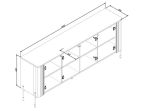 Credenza bianca 190x39x80h cm 4 ante - Laion
