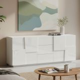 Credenza bianca 220x44x86h cm 4 ante e 3 cassetti - Astel