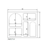 Credenza bianca 80x35x74h cm 4 vani - Arsenio