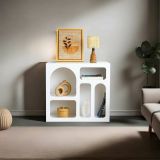Credenza bianca 80x35x74h cm 4 vani - Arsenio