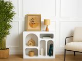 Credenza bianca 80x35x74h cm 4 vani - Arsenio