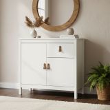 Credenza bianca 82x38x79h cm 2 ante e 1 cassetto - Romagna