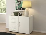 Credenza bianca 90x41x87h cm 1 anta e 4 cassetti - Aracnida