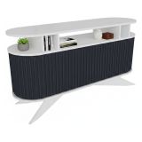Credenza bianca e antracite 150x43x75h cm 2 ante - Joy