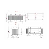 Credenza bianca e antracite 150x43x75h cm 2 ante - Joy