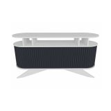 Credenza bianca e antracite 150x43x75h cm 2 ante - Joy